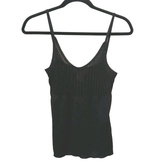 Michael Kors Tops - MICHAEL Michael KORS Black Metallic Knit Tank Top Women's Sleeveless PM NEW